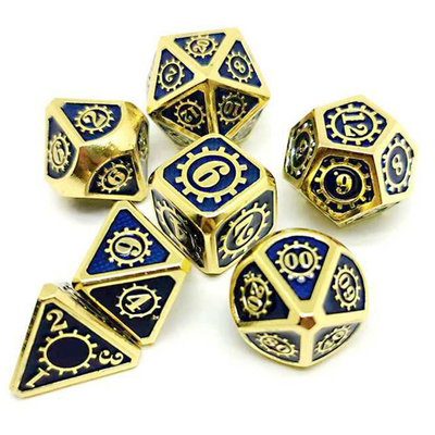 Χρωματιστό Gear Solid Metal Dice Set Παιχνίδι επιφάνειας Kuusu DND RPG