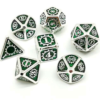 Χρωματιστό Gear Solid Metal Dice Set Παιχνίδι επιφάνειας Kuusu DND RPG