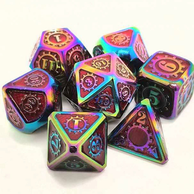 Χρωματιστό Gear Solid Metal Dice Set Παιχνίδι επιφάνειας Kuusu DND RPG