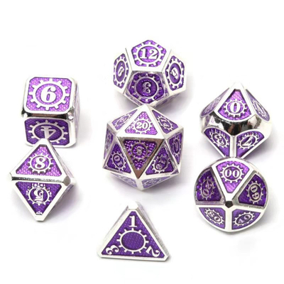 Χρωματιστό Gear Solid Metal Dice Set Παιχνίδι επιφάνειας Kuusu DND RPG