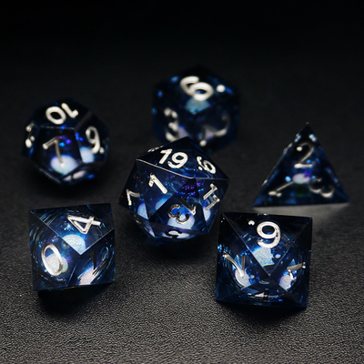 Ερυθρά άμμος ροής υγρή ρητίνη ζάρια σύνολο RPG DND COC τρέχοντας ομάδα