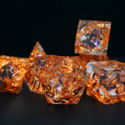 Κίτρινο Flurry Line RPG Resin Dice Set Krusu DND για δώρα και συλλογές