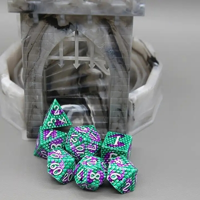 Python Texture Metal Dice Set Πολυπρόσωπο Παιχνίδι Επιτραπέζιου