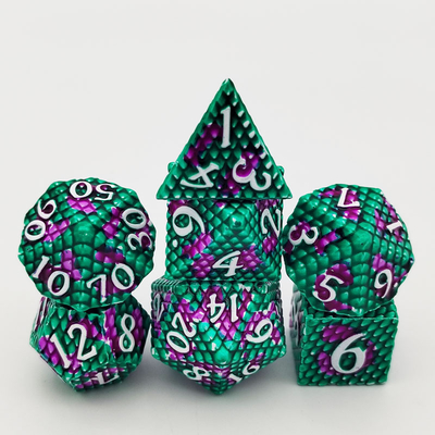 Python Texture Metal Dice Set Πολυπρόσωπο Παιχνίδι Επιτραπέζιου