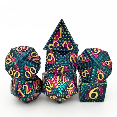 Python Texture Metal Dice Set Πολυπρόσωπο Παιχνίδι Επιτραπέζιου
