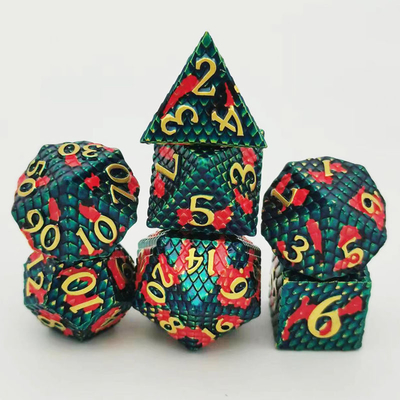 Python Texture Metal Dice Set Πολυπρόσωπο Παιχνίδι Επιτραπέζιου