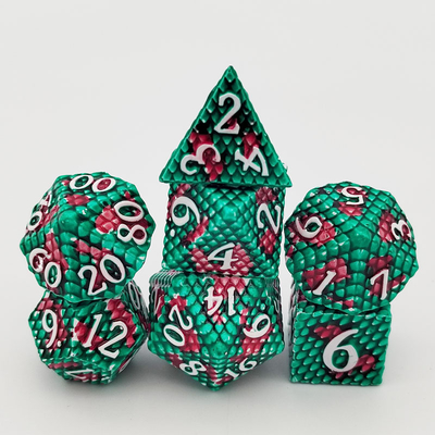 Python Texture Metal Dice Set Πολυπρόσωπο Παιχνίδι Επιτραπέζιου
