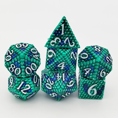 Python Texture Metal Dice Set Πολυπρόσωπο Παιχνίδι Επιτραπέζιου