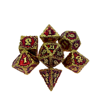 Κόκκινο Δέντρο Vine Metal Πολλαπλές -Face Dice Collection Παιχνίδι επιτραπέζιου υπολογιστή Dnd&amp;Rpg&amp;Coc