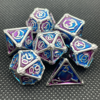 Παιχνίδι επιτραπέζιου υπολογιστή Metal Multi Face RPG Dice Set Dnd Coc Πολλαπλό χρώμα