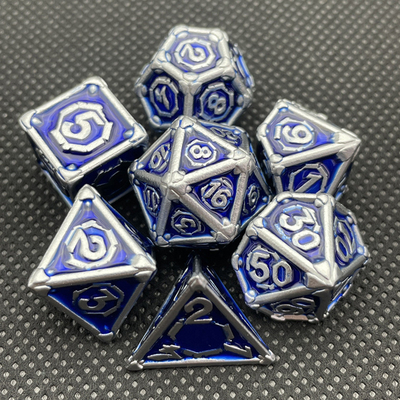 Προσαρμοσμένο Metal Multi - Face Dice Dnd Rpg Coc Παιχνίδι επιφάνειας εργασίας φορητό