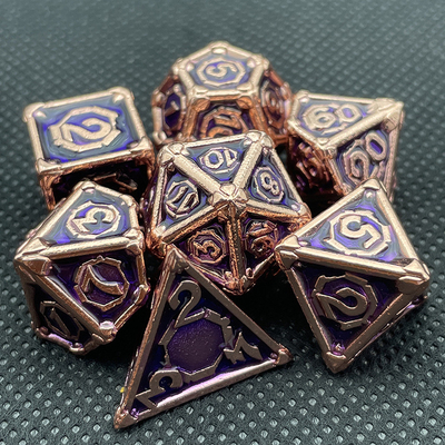 Προσαρμοσμένο Metal Multi - Face Dice Dnd Rpg Coc Παιχνίδι επιφάνειας εργασίας φορητό