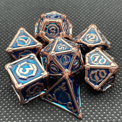 Προσαρμοσμένο Metal Multi - Face Dice Dnd Rpg Coc Παιχνίδι επιφάνειας εργασίας φορητό