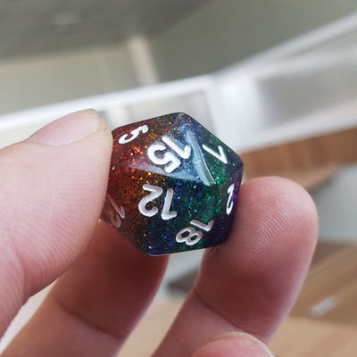 Shin Golden Powder Rainbow Resin Boarding Dice Set Δράκος και μπουντρούμι
