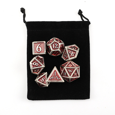 DND μεταλλικά ζάρια, Dragon και Dungeon πολυεδρικά ζάρια RPG, 7 παιχνίδια επιτραπέζιου τραπεζιού ζάρια κλίμακας δράκου