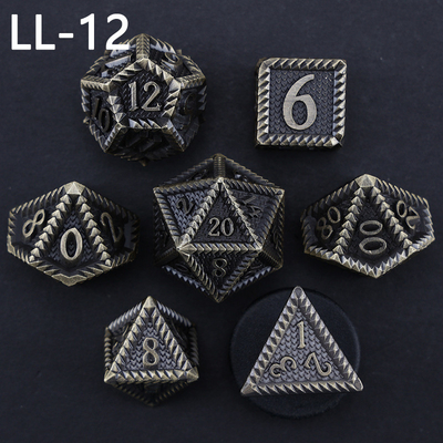 DND μεταλλικά ζάρια, Dragon και Dungeon πολυεδρικά ζάρια RPG, 7 παιχνίδια επιτραπέζιου τραπεζιού ζάρια κλίμακας δράκου