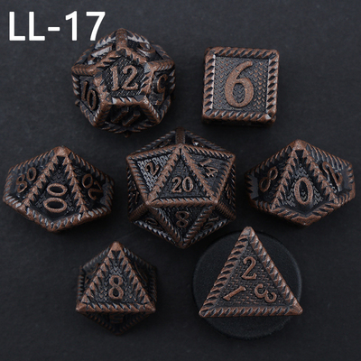DND μεταλλικά ζάρια, Dragon και Dungeon πολυεδρικά ζάρια RPG, 7 παιχνίδια επιτραπέζιου τραπεζιού ζάρια κλίμακας δράκου