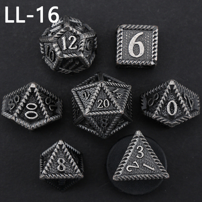 DND μεταλλικά ζάρια, Dragon και Dungeon πολυεδρικά ζάρια RPG, 7 παιχνίδια επιτραπέζιου τραπεζιού ζάρια κλίμακας δράκου