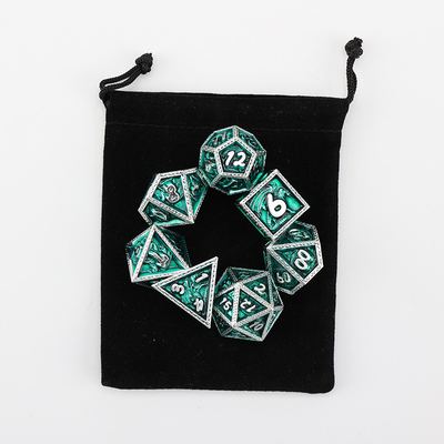 Πράσινο Dragon DND και Dungeon Metal Dice Set Προσαρμοσμένο Προσαρμοσμένο Rune Dice Set