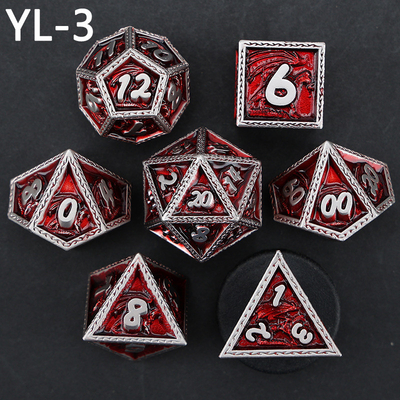 Πράσινο Dragon DND και Dungeon Metal Dice Set Προσαρμοσμένο Προσαρμοσμένο Rune Dice Set