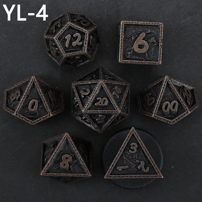 Πράσινο Dragon DND και Dungeon Metal Dice Set Προσαρμοσμένο Προσαρμοσμένο Rune Dice Set