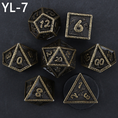 Πράσινο Dragon DND και Dungeon Metal Dice Set Προσαρμοσμένο Προσαρμοσμένο Rune Dice Set