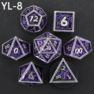 Πράσινο Dragon DND και Dungeon Metal Dice Set Προσαρμοσμένο Προσαρμοσμένο Rune Dice Set