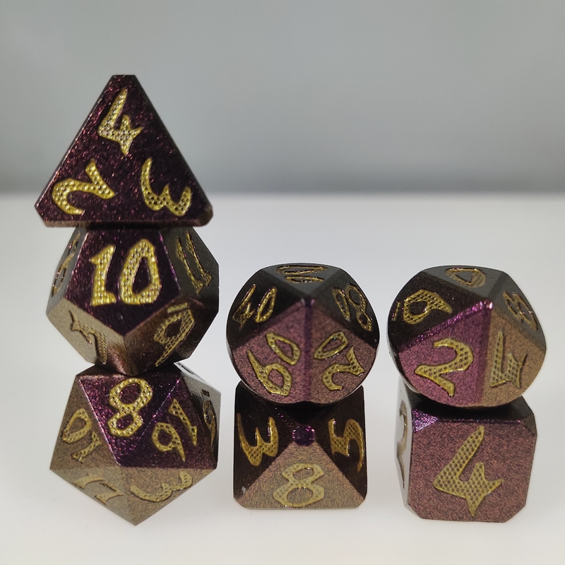 Επιτραπέζιο παιχνίδι RPG Dice Set Hand 7 Piece Ελαφρύ Αιχμηρό Μεταλλικό Πολυεδρικό Μαύρο