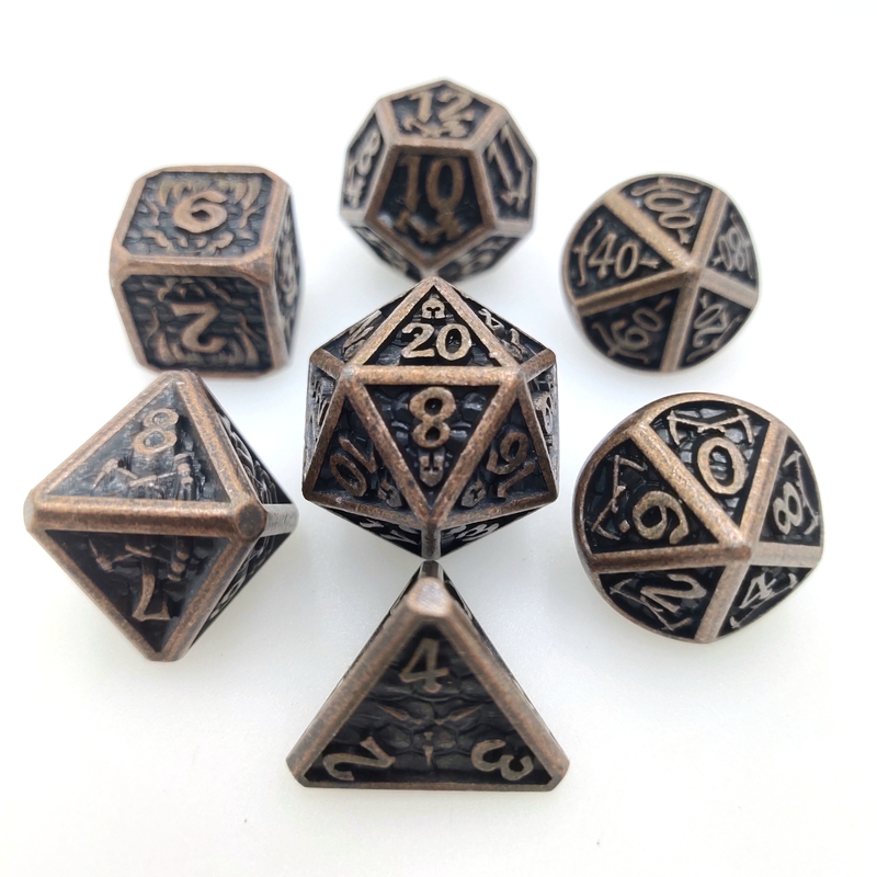 GST Multipurpose Mini RPG DiceSet Gold Plated Polyhedral Dice Unique Totile Gaming Experience μαύρο