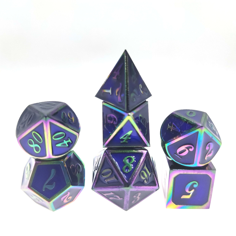 Σετ ζαριών πολλαπλών λειτουργιών Polyhedron Sturdy 7 τμχ Μέγεθος 12cm RPG Σετ ζαριών Zinc