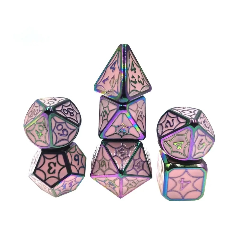 OEM Metal Dice Sets Μη τοξικό χύδην RP Χέρι Πολυεδρό για άγριο κόσμο