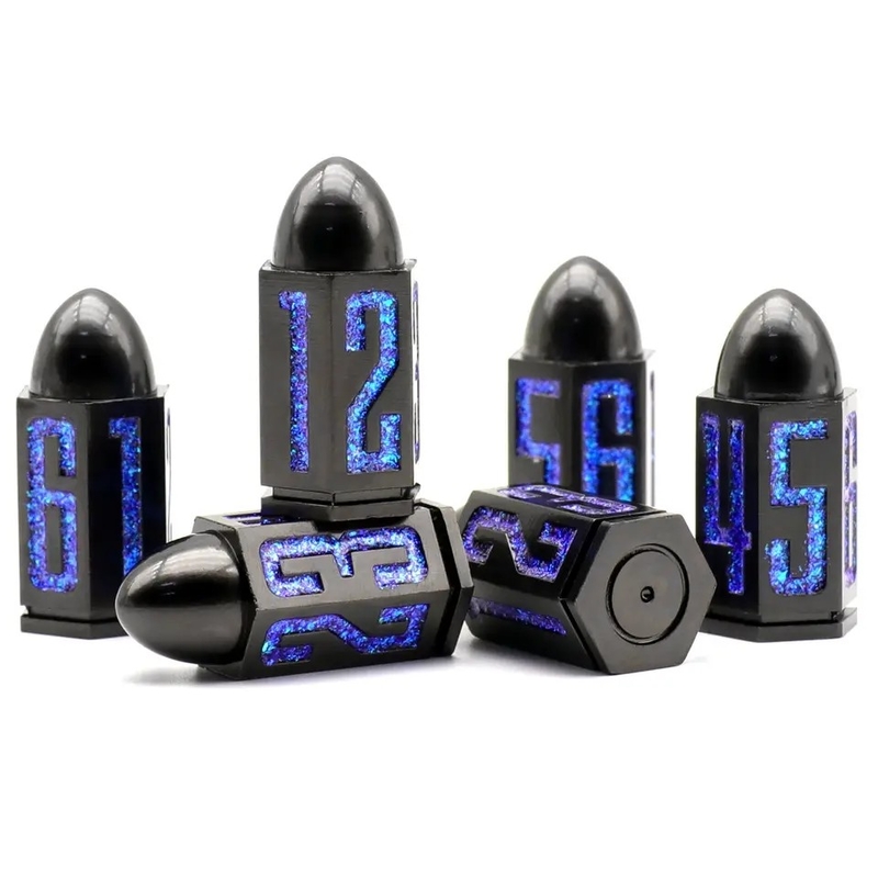 D6 Bullet Metal Dice Set 6 PCs 6 πλευρικά για Dnd Dungeons Rpg Warhammer Shadowrun Dice