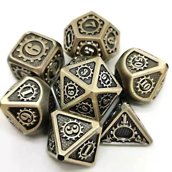 Χρωματιστό Gear Solid Metal Dice Set Παιχνίδι επιφάνειας Kuusu DND RPG